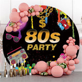 Lofaris Circle Graffiti 80s Party Backdrop For Happy Birthday